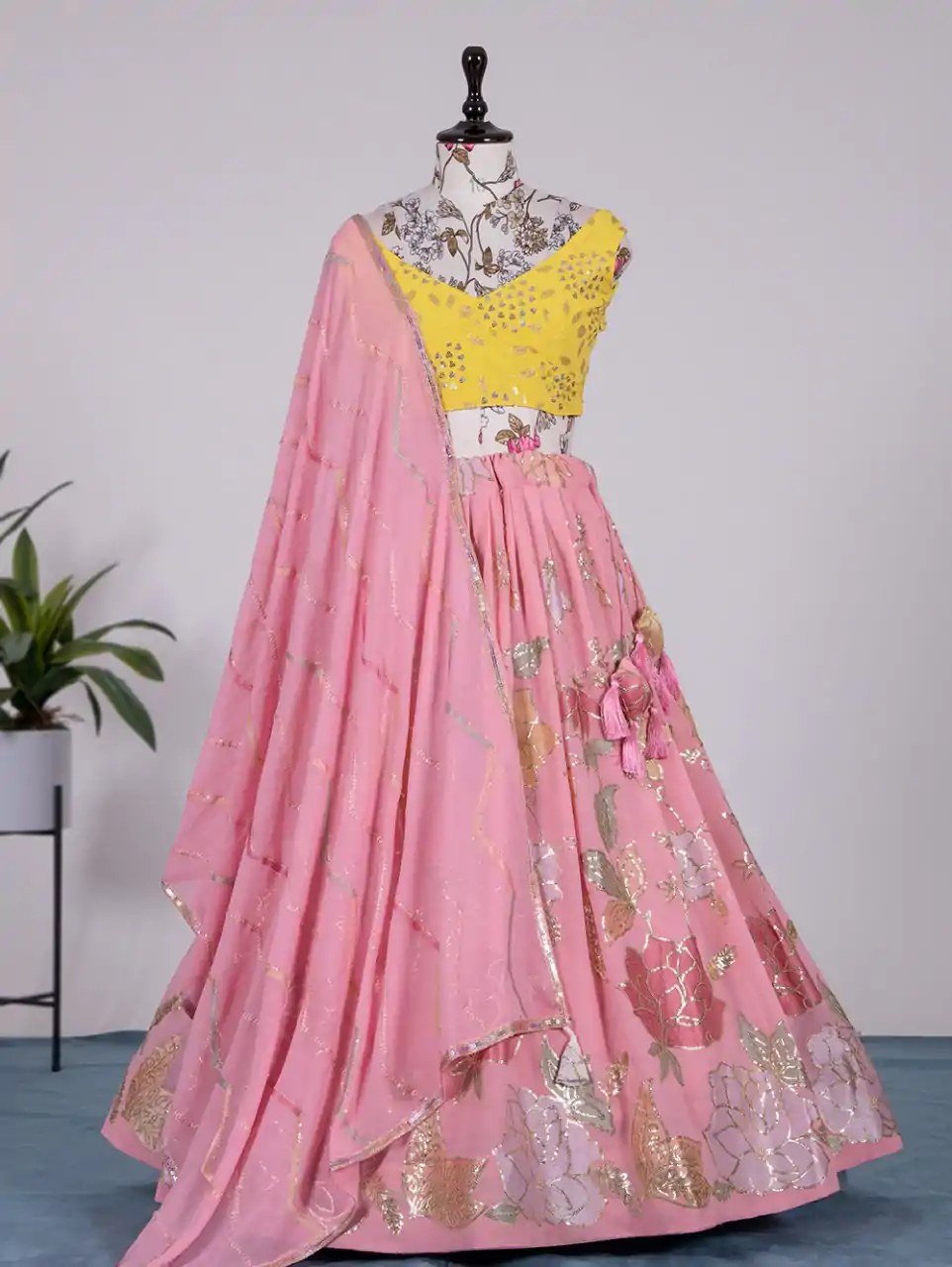LNB1718 Pink Color Lehenga : Georgette Blouse : Georgette Work : Thread And Sequence Embroidered Work Traditional Wear, Festive, Wedding, Events @3199/- | Bollywood Lehenga, Creative Lehenga, Designer Lehenga, Embroidered Lehenga, Lehenga, Party Wear Lehenga