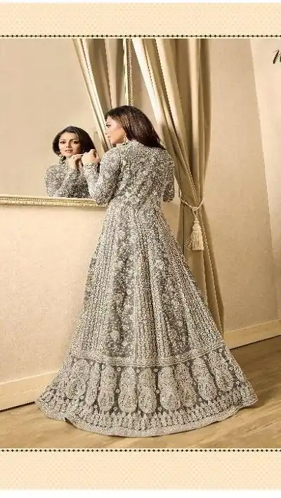 Product Code: LT 1706AColor: Light GreyFabrics: Top Fabric :Georgette Bottom Fabric : Santoon Dupatta Fabric : NazmeenStitch Type: Semi-SttichedSize: Free Size | Anarkali Suits, Bollywood Anarkali, Creative-Anarkali, Designer Anarkali, Embroidered Anarkali, Party Wear Anarkali