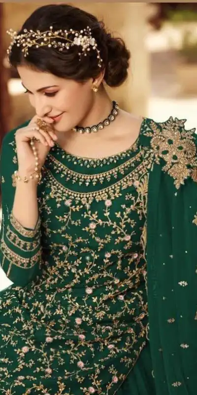 S 15030 Green Color Georgette Soft Net Sequence Embroidery Work Lehenga Choli Wedding, Party, Events Etc. Expected Delivery 4-6 Working Days 2299/- | Bollywood Lehenga, Creative Lehenga, Designer Lehenga, Embroidered Lehenga, Lehenga, Party Wear Lehenga