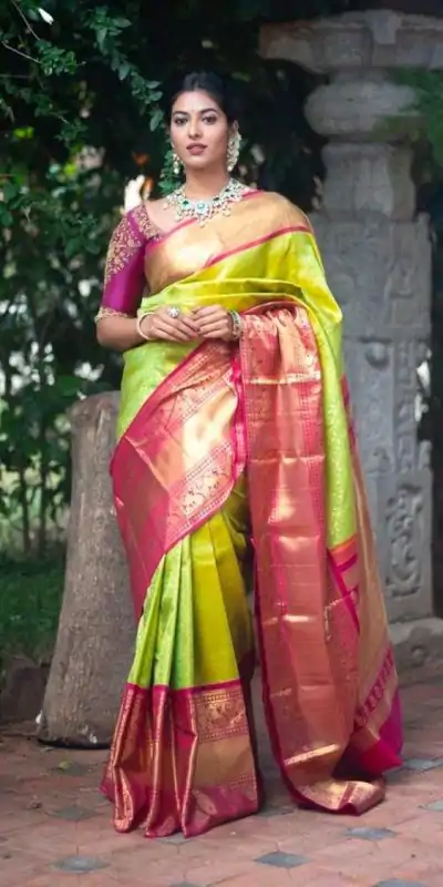KP 4018 Green Color Soft Lichi Silk Jacquard Work Saree Casual, Party Wear, Wedding, Events Etc. Expected Delivery 4-6 Working Days @1499/- | Bollywood Sarees, Creative Sarees, Designer Sarees, Embroidered Sarees, Ethnic Saree, Modern Digital sarees, Party Wear Sarees, Sarees