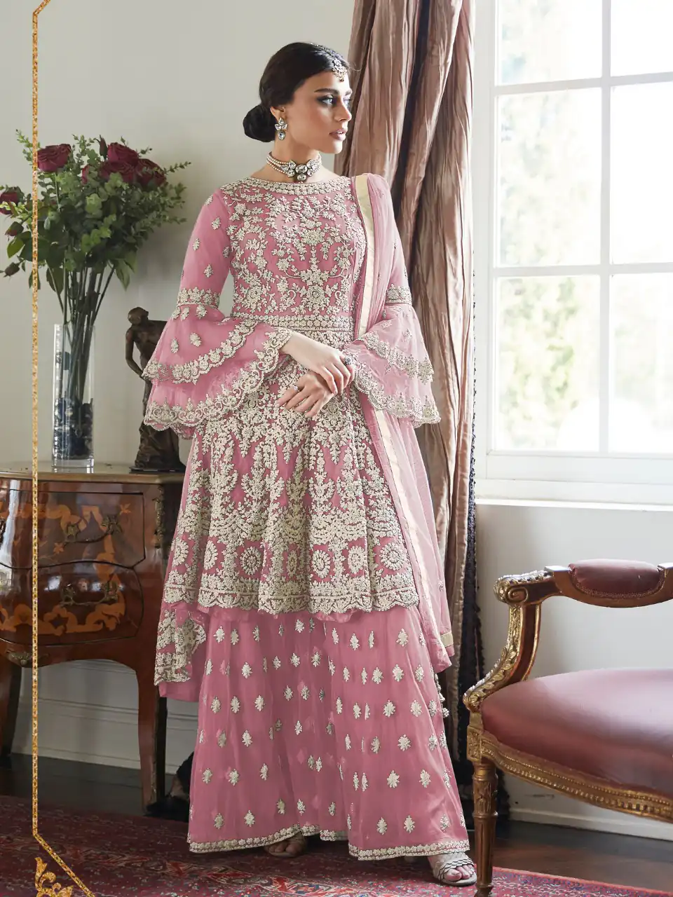 DS 7024 Purple Color : Purple Fabrics: Top :- Butterfly Net With Codding Embroidery Work Sleeves:- Butterfly Net With Codding Embroidery Work | Casual Suits, Creative suits, Designer Suits, Palazzo Suits, Party Wear Suits, Salwar suit, Straight Suits
