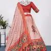 New Exclusive Orange Color Silk With Heavy Tassels Lehenga Choli