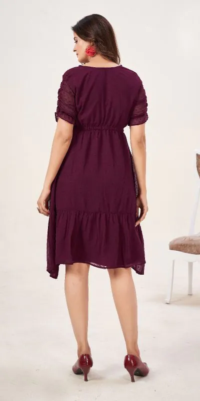 INLI Charming Wine Color Heavy Georgette Butti Kurti Casual, Wedding, Party, Festive, Events Etc. Expected Delivery 4-6 Working Days @1299/- | Bollywood Kurti, Creative Kurtis, Designer Kurti, Kurti, Party Wear Kurti, Selfie Kurti