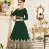 Aglow Green Color Georgette Coding Embroidery Anarkali Suit