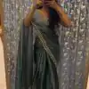 Alluring Green Color Jimmy choo Thread Sequence Work Saree