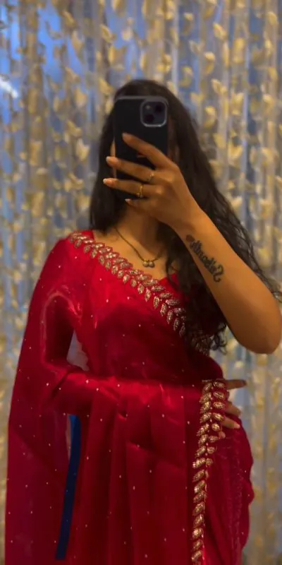 KD 459 Red Color Jimmy choo Thread Sequence Work Saree Casual, Party, Wedding, Festive, Events Etc. Expected Delivery 4-6 Working Days @1750/- Only | Bollywood Sarees, Creative Sarees, Designer Sarees, Embroidered Sarees, Ethnic Saree, Modern Digital sarees, Party Wear Sarees, Sarees