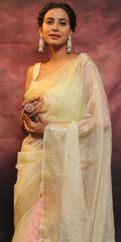 MS 438 White Color Nylon Organza Jacquard Multi Embroidered Saree Casual, Party Wear, Wedding, Events, Etc. Expected Delivery 4-6 Working Days 1599/- | Bollywood Sarees, Creative Sarees, Designer Sarees, Embroidered Sarees, Ethnic Saree, Modern Digital sarees, Party Wear Sarees, Sarees