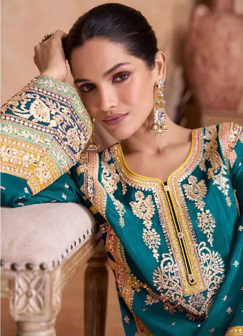  FC 7406 Blue Color Chinon Coding Embroidery Anarkali Suit Wedding, Party, Festive events, etc. Expected Delivery  4-6 Working Days @2849/ | Jump Suits, Casual Suits, Creative suits, Designer Suits, Palazzo Suits, Party Wear Suits, Salwar suit