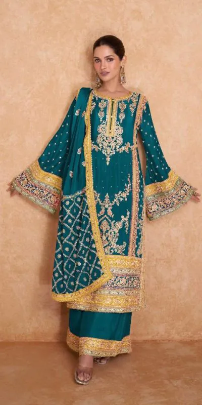  FC 7406 Blue Color Chinon Coding Embroidery Anarkali Suit Wedding, Party, Festive events, etc. Expected Delivery  4-6 Working Days @2849/ | Jump Suits, Casual Suits, Creative suits, Designer Suits, Palazzo Suits, Party Wear Suits, Salwar suit