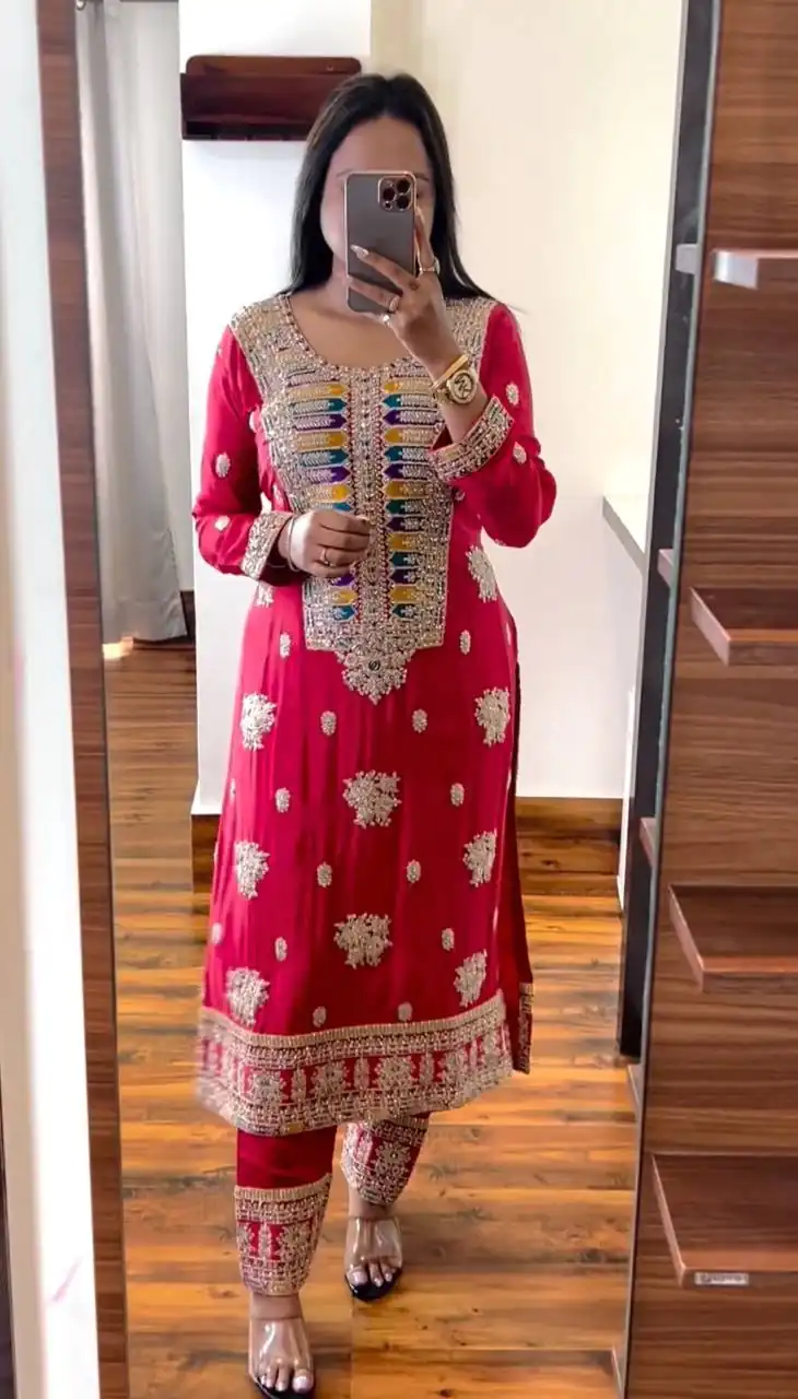  ZSR 3062 Red Color Malty Thread Embroidery Sequence Work Salwar Suit Casual, Wedding, Festive, Events Expected Delivery 4-6 Working Days @2099/- | Jump Suits, Casual Suits, Creative suits, Designer Suits, Palazzo Suits, Party Wear Suits, Patiala Suits, Salwar suit, Straight Suits