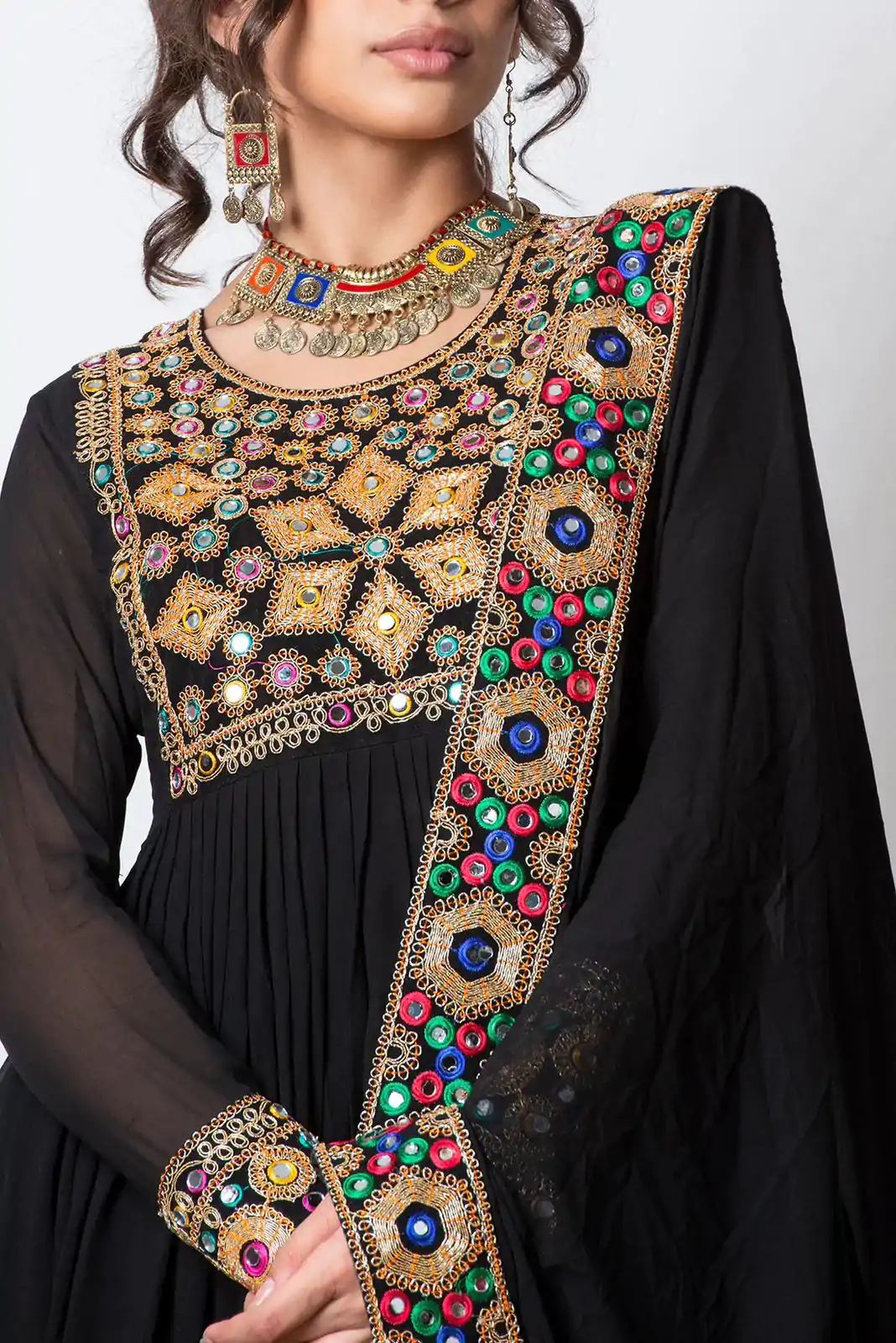 KD 1281 Black Color Faux Georgette Coding With Real Mirror Salwar Suit Casual, Party, Festive, Events Wedding Etc.  Expected Delivery 4-6 Working Days @2199/ | Casual Suits, Creative suits, Designer Suits, Palazzo Suits, Party Wear Suits, Salwar suit, Straight Suits