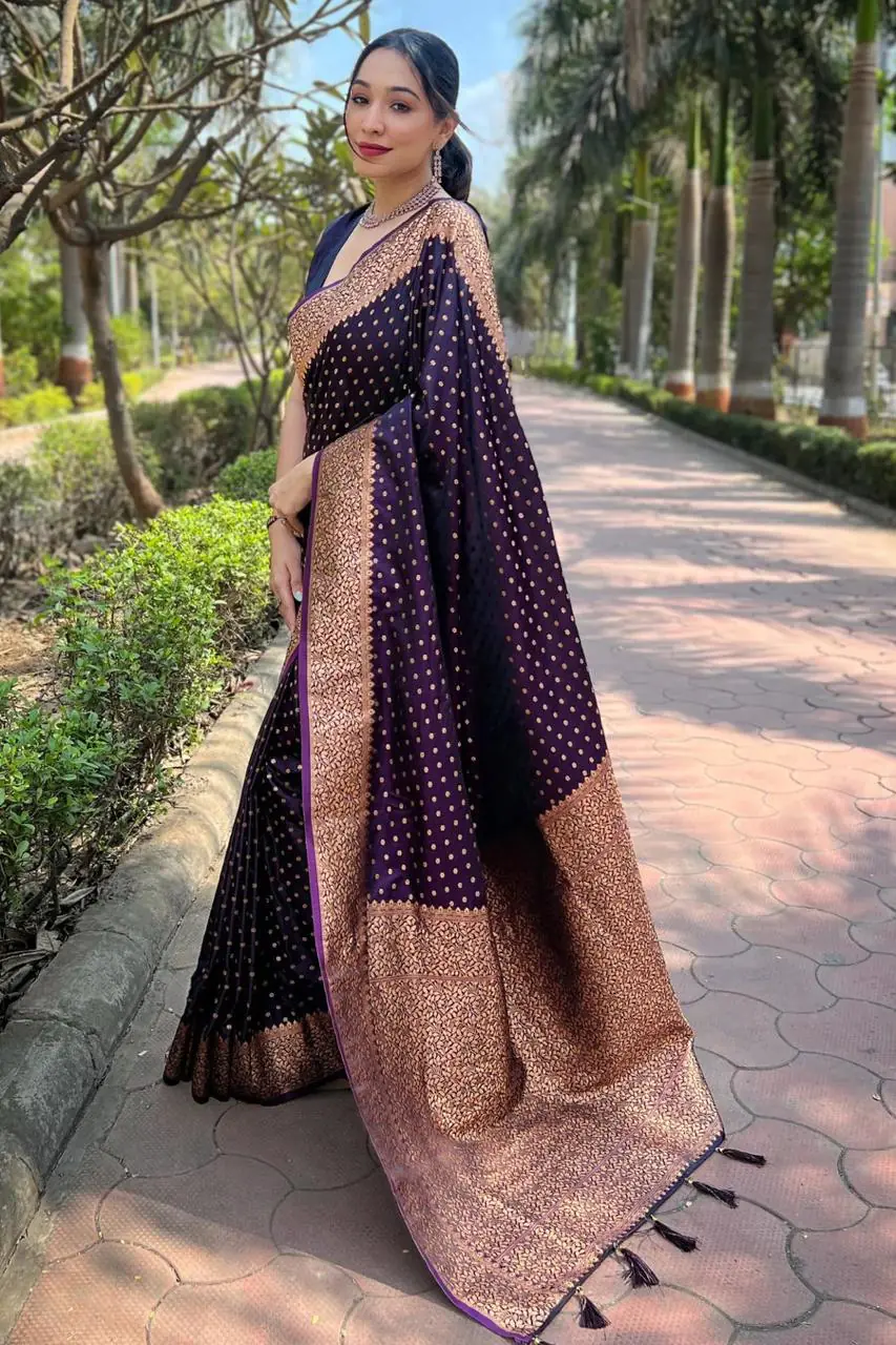 MS 436 Purple Color Soft Lichi Silk Border And Rich Pallu Saree Casual, Party Wear, Wedding, Events, Etc. Expected Delivery 4-6 Working Days 1399/- | Bollywood Sarees, Creative Sarees, Designer Sarees, Embroidered Sarees, Ethnic Saree, Modern Digital sarees, Party Wear Sarees, Sarees
