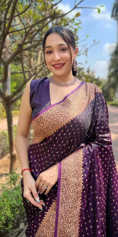 MS 436 Purple Color Soft Lichi Silk Border And Rich Pallu Saree Casual, Party Wear, Wedding, Events, Etc. Expected Delivery 4-6 Working Days 1399/- | Bollywood Sarees, Creative Sarees, Designer Sarees, Embroidered Sarees, Ethnic Saree, Modern Digital sarees, Party Wear Sarees, Sarees