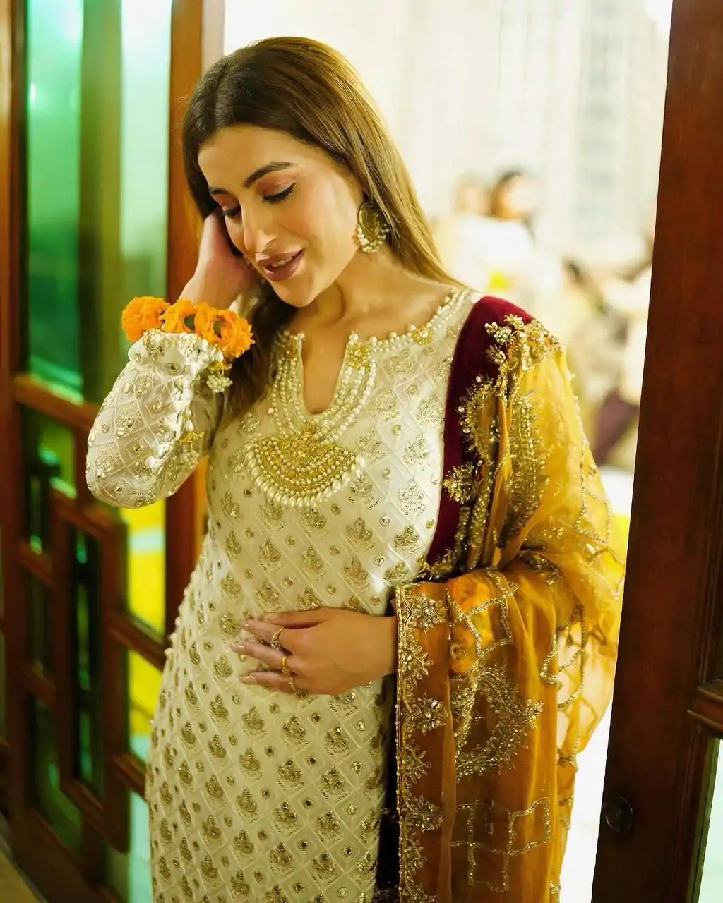 SR 1608 White Georgette Embroidery Sequence Rivet Moti Work Sharara Suit Wedding, Party, Festive, Events Etc.   Expected Delivery 4-6 Working Days @2249Only | Casual Suits, Creative suits, Designer Suits, Palazzo Suits, Party Wear Suits, Salwar suit, Straight Suits