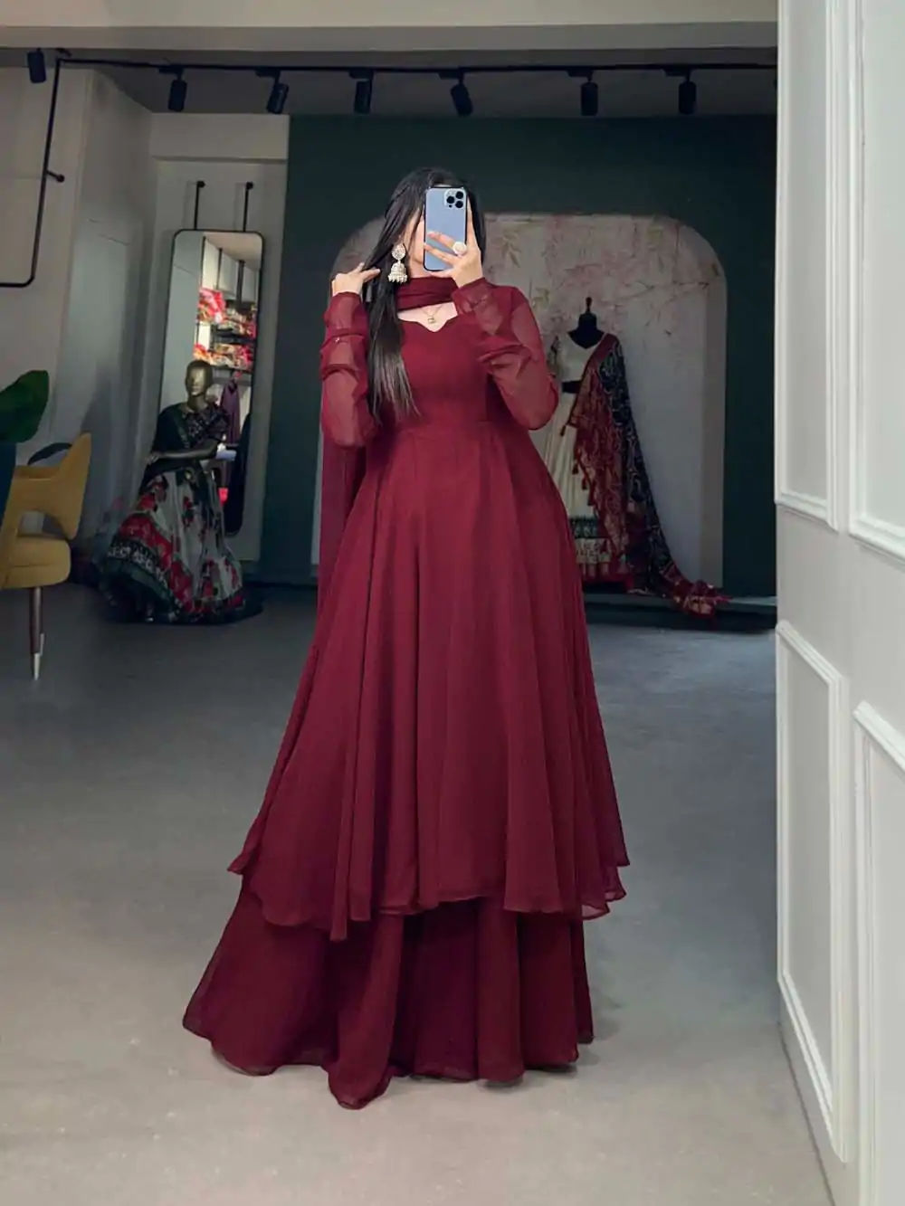 YNF3502 Maroon Color Georgette Plain Top Plain Plaza And Dupatta Casual, Wedding, Party, Festive, Events Etc.  Expected Delivery  4-6 Working Days @1999/- | Jump Suits, Casual Suits, Creative suits, Designer Suits, Palazzo Suits, Party Wear Suits, Patiala Suits, Salwar suit, Straight Suits