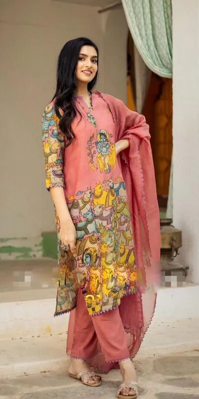 Pc-360 Pink Color CottonĀ Kalamkari Print Work Casual, Party Wear, Wedding, Events, Festivals Wear Etc. Expected Delivery 4-6 Working Days @1899/- | Bollywood Kurti, Creative Kurtis, Designer Kurti, Kurti, Party Wear Kurti, Selfie Kurti