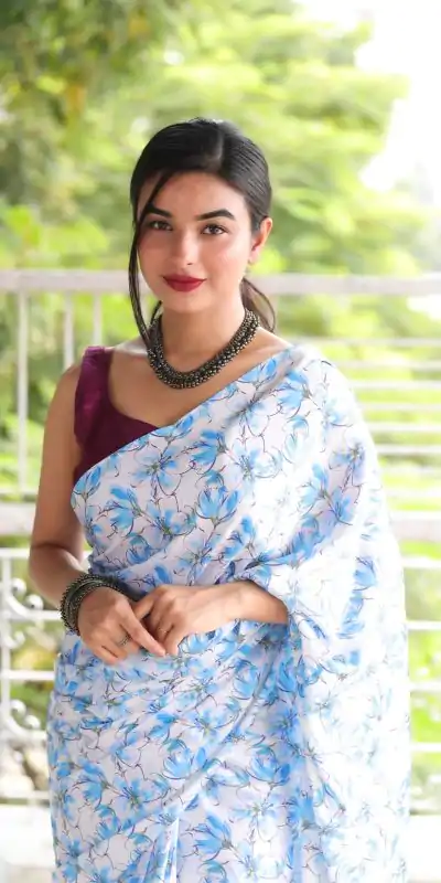 Veechis 105 Light Blue Heavy Devsena Soft Silk Saree Digital Print Saree Casual, Party , Festive, Events Etc. Expected Delivery 4-6 Working Days @1499/- | Bollywood Sarees, Creative Sarees, Designer Sarees, Embroidered Sarees, Modern Digital sarees, Party Wear Sarees, Sarees