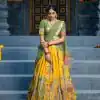 Fancy Mustard Color Chant Crepe Kalamkari Print Lehenga Choli