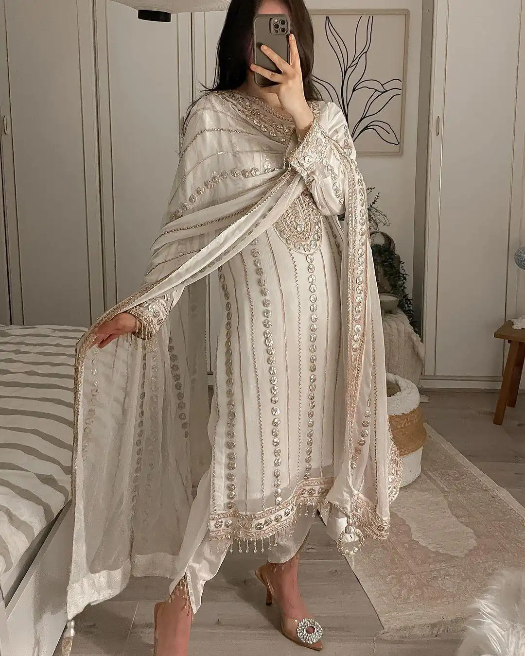 LG 1832 White Color Georgette Embroidery Foil Work Salwar Suit Casual, Wedding, Festive, Events Expected Delivery 4-6 Working Days @2149/- | Jump Suits, Casual Suits, Creative suits, Designer Suits, Palazzo Suits, Party Wear Suits, Patiala Suits, Salwar suit, Straight Suits