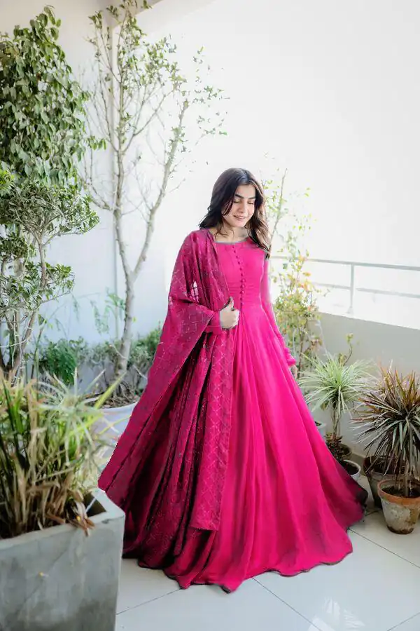 FC Noor Pink  Georgette Embroidery Work Anarkali Suit Wedding, Party, Festive events, etc. Expected Delivery  4-6 Working Days @2399/- Only FC 1699Pink  | Anarkali Suits, Bollywood Anarkali, Creative-Anarkali, Designer Anarkali, Embroidered Anarkali, Party Wear Anarkali