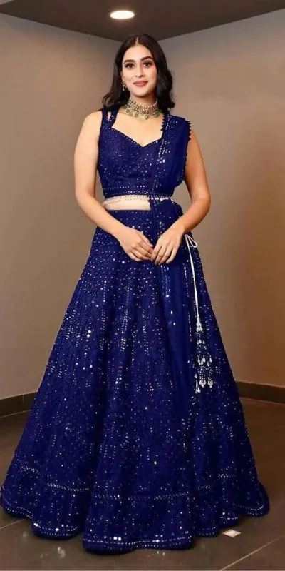 RC 215 Royal Blue Color Heavy Georgette Embroidery Sequins Work lace border Lehenga Choli Casual, Wedding, Party, Festive, Events Etc. 4-6 Working Days 1999 | Bollywood Lehenga, Creative Lehenga, Designer Lehenga, Embroidered Lehenga, Lehenga, Party Wear Lehenga