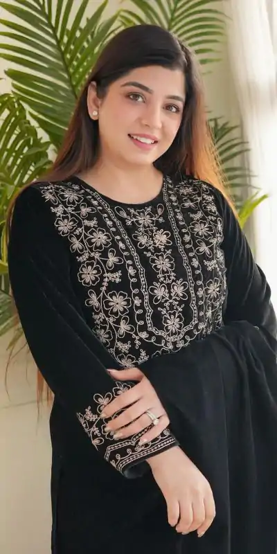 LG-1786 Black Color Viscos Velvet Embroidery Salwar Suit Paint Free Size Casual, Wedding, Festive, Events Etc. Expected Delivery 4-6 Working Days @1899/- | Casual Suits, Creative suits, Designer Suits, Party Wear Suits, Patiala Suits, Salwar suit, Straight Suits