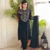 Graceful Black Color Viscos Velvet Embroidery Work Salwar Suit