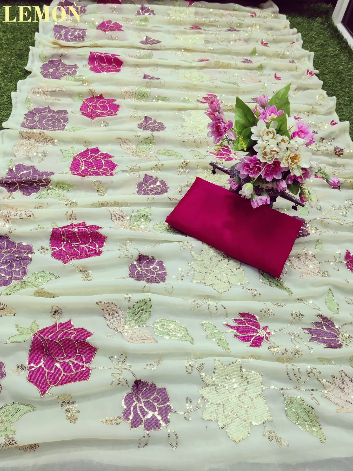 KT 248 Yellow Color Georgette Fancy Thread & Sequence Saree Casual, Party Wear, Wedding   Expected Delivery 4-6 Working Days@1799/- | Bollywood Sarees, Creative Sarees, Designer Sarees, Embroidered Sarees, Party Wear Sarees, Sarees