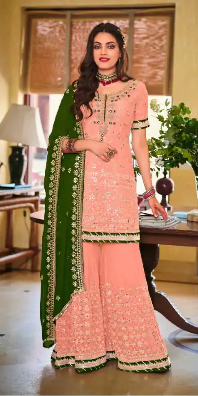 ID 1364 Light Pink Color Faux Georgette Embroidery Work Salwar Suit Wedding, Party, Festive, Events Expected Delivery 4-6 Working Days @ 2299/- | Jump Suits, Casual Suits, Creative suits, Designer Suits, Palazzo Suits, Party Wear Suits, Patiala Suits, Salwar suit, Straight Suits