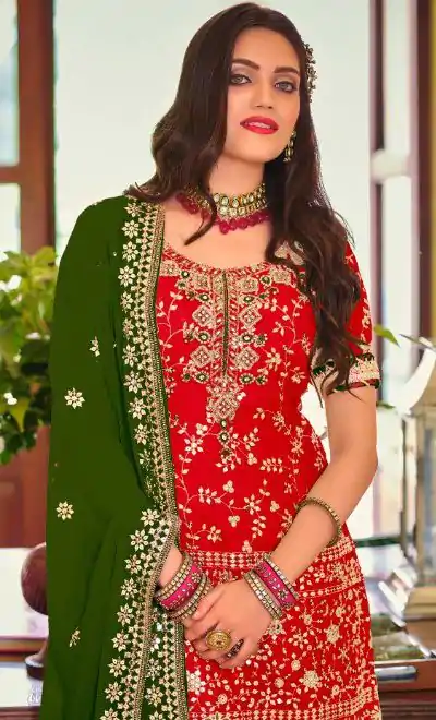 DS 1364 Maroon Color Faux Georgette Embroidery Work Salwar Suit Wedding, Party, Festive, Events Expected Delivery 4-6 Working Days @ 2299/- | Jump Suits, Casual Suits, Creative suits, Designer Suits, Palazzo Suits, Party Wear Suits, Patiala Suits, Salwar suit, Straight Suits