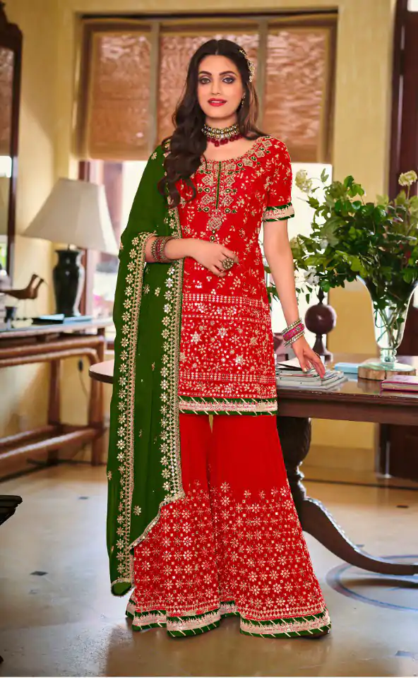 DS 1364 Maroon Color Faux Georgette Embroidery Work Salwar Suit Wedding, Party, Festive, Events Expected Delivery 4-6 Working Days @ 2299/- | Jump Suits, Casual Suits, Creative suits, Designer Suits, Palazzo Suits, Party Wear Suits, Patiala Suits, Salwar suit, Straight Suits