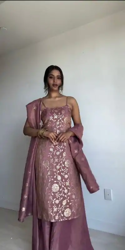 KD 1435 Pink Color Jimmy Chu Thread & Sequence Work Salwar Suit Casual, Party, Festive, Events Wedding Etc. Expected Delivery 4-6 Working Days @1999/- Only | Jump Suits, Casual Suits, Creative suits, Designer Suits, Palazzo Suits, Party Wear Suits, Salwar suit, Straight Suits