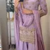 Grand Purple Color Georgette Embroidery Sequence Salwar Suit