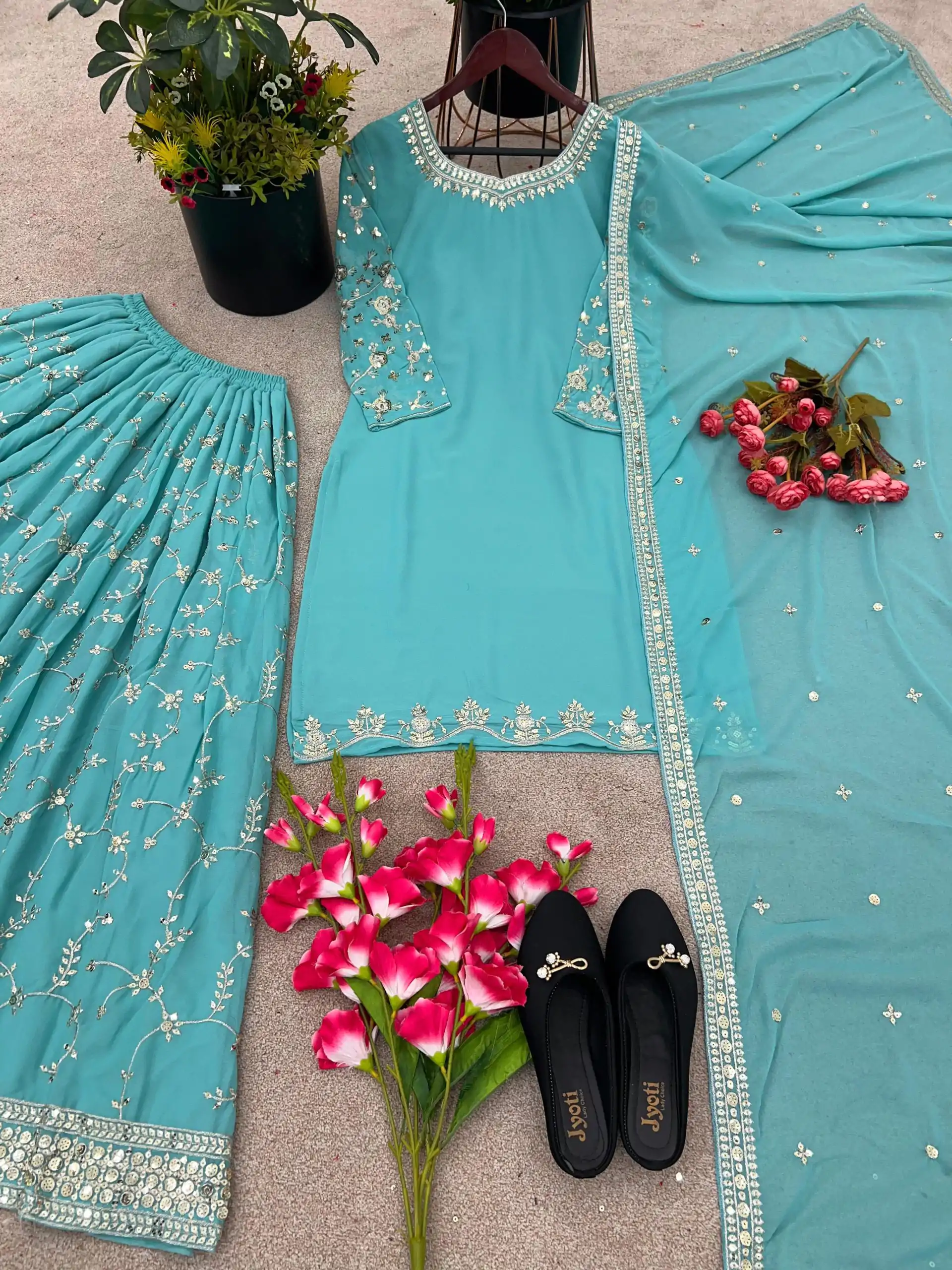 SRK 5135 Blue Color Georgette Embroidery Sequence Salwar Suit Wedding, Party, Festive, Events Expected Delivery 4-6 Working Days @ 1999/- | Jump Suits, Casual Suits, Creative suits, Designer Suits, Palazzo Suits, Party Wear Suits, Patiala Suits, Salwar suit, Straight Suits