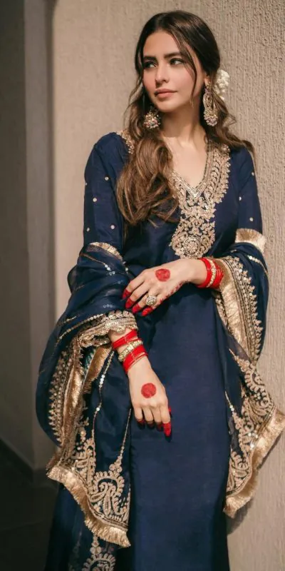 SRK 5153 Navy Blue Color Pure Chinnon Silk Embroidery Sequence Salwar Suit Wedding, Party, Festive, Events Expected Delivery 4-6 Working Days @ 1899/- | Jump Suits, Casual Suits, Creative suits, Designer Suits, Palazzo Suits, Party Wear Suits, Patiala Suits, Salwar suit, Straight Suits