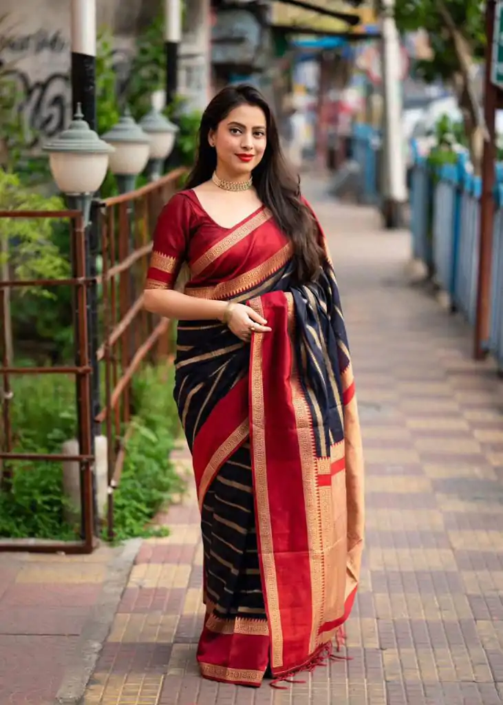 KP 5051 Maroon Color Soft Lichi Silk Jacquard Work Saree Rich Pallu Casual, Party Wear, Wedding, Events Etc. Expected Delivery 4-6 Working Days @1449/- | Bollywood Sarees, Creative Sarees, Designer Sarees, Embroidered Sarees, Ethnic Saree, Modern Digital sarees, Party Wear Sarees, Sarees