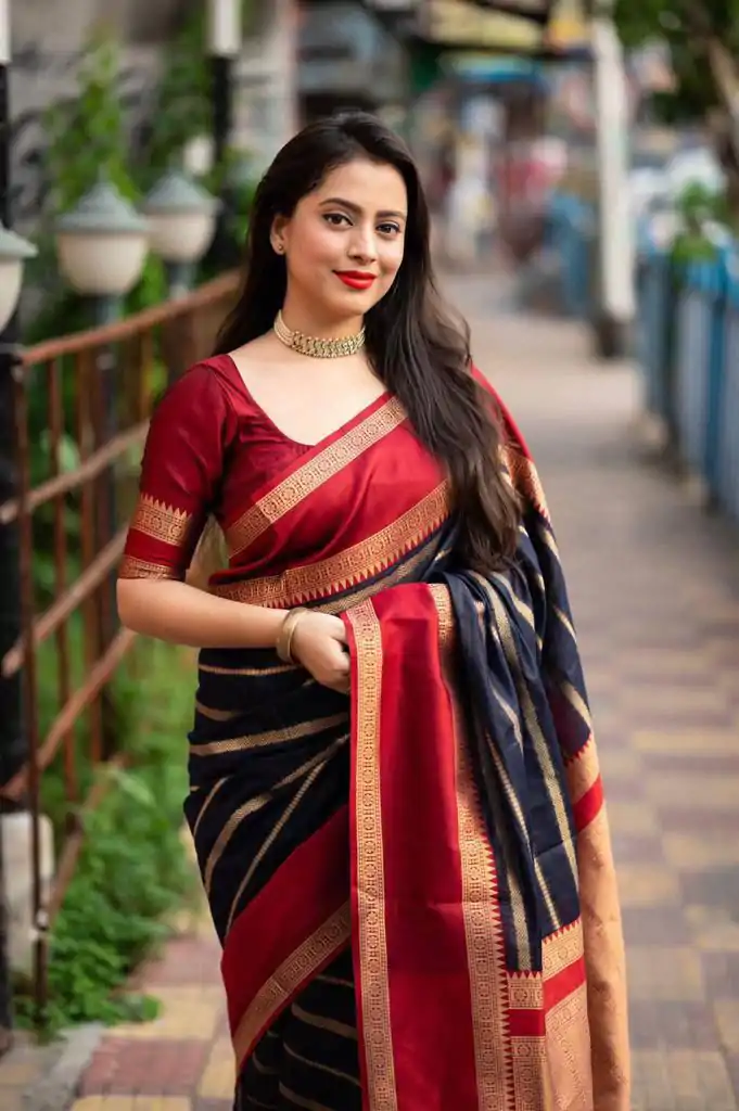 KP 5051 Maroon Color Soft Lichi Silk Jacquard Work Saree Rich Pallu Casual, Party Wear, Wedding, Events Etc. Expected Delivery 4-6 Working Days @1449/- | Bollywood Sarees, Creative Sarees, Designer Sarees, Embroidered Sarees, Ethnic Saree, Modern Digital sarees, Party Wear Sarees, Sarees