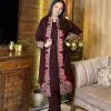 Mesmerizing Wine Color Rayon Chain-Stitch Work Salwar Suit