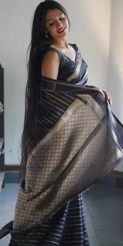 DDF Silver Black 2 Color Soft Lichi Silk Ordinary Design Saree Casual, Party Wear, Events, Festivals Wear Etc. Expected Delivery 4-6 Working Days 1399/- | Bollywood Sarees, Creative Sarees, Designer Sarees, Embroidered Sarees, Ethnic Saree, Modern Digital sarees, Party Wear Sarees, Sarees
