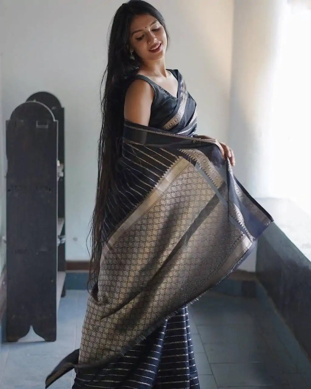 DDF Silver Black 2 Color Soft Lichi Silk Ordinary Design Saree Casual, Party Wear, Events, Festivals Wear Etc. Expected Delivery 4-6 Working Days 1399/- | Bollywood Sarees, Creative Sarees, Designer Sarees, Embroidered Sarees, Ethnic Saree, Modern Digital sarees, Party Wear Sarees, Sarees