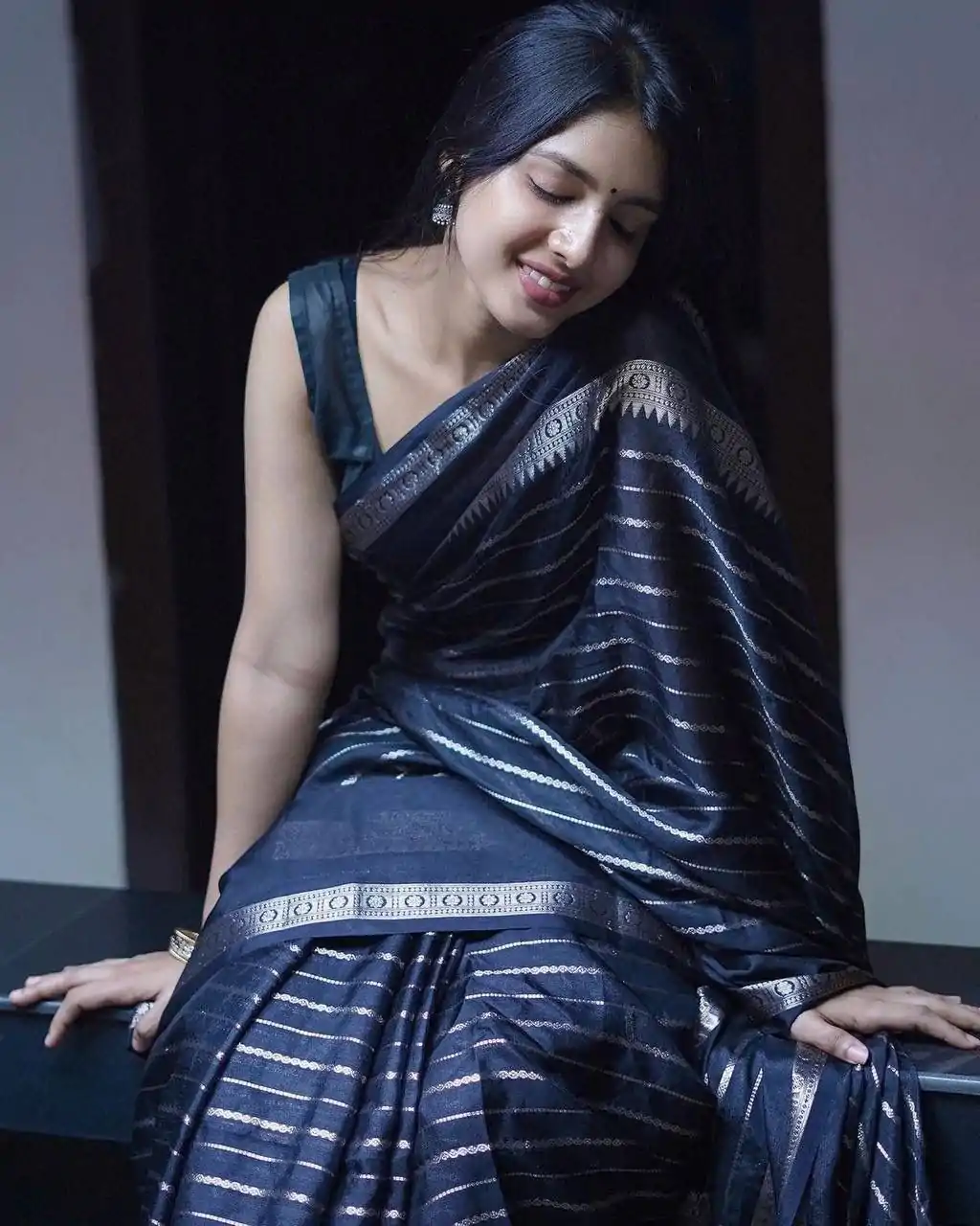 DDF Silver Black 2 Color Soft Lichi Silk Ordinary Design Saree Casual, Party Wear, Events, Festivals Wear Etc. Expected Delivery 4-6 Working Days 1399/- | Bollywood Sarees, Creative Sarees, Designer Sarees, Embroidered Sarees, Ethnic Saree, Modern Digital sarees, Party Wear Sarees, Sarees