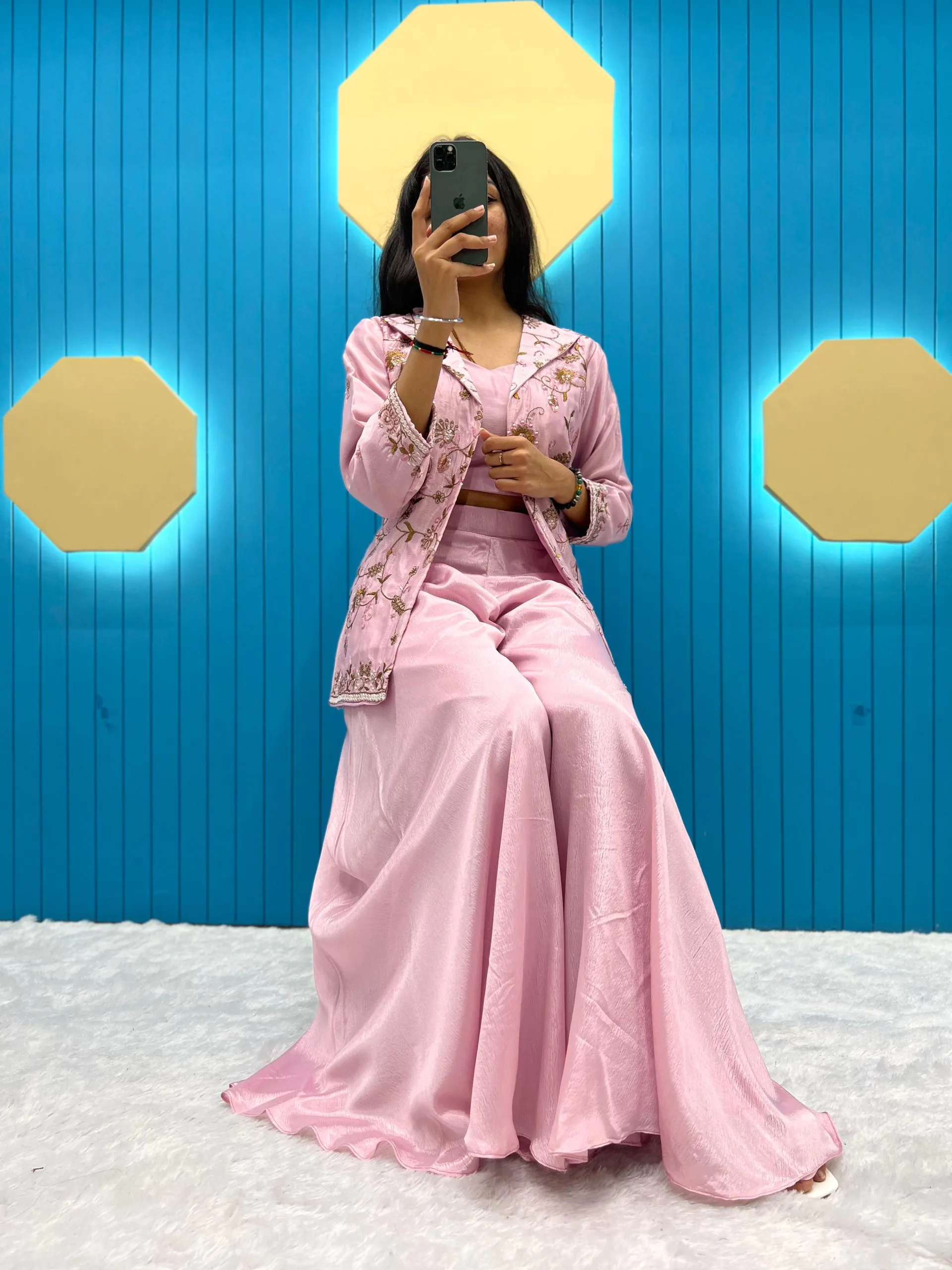  LG 1798 Baby Pink Color Fiona Silk Koti / Blazer Sequence Embroidery Salwar Suit Casual, Wedding, Festive, Events Expected Delivery 4-6 Working Days @1949/- | Jump Suits, Casual Suits, Creative suits, Designer Suits, Palazzo Suits, Party Wear Suits, Patiala Suits, Salwar suit, Straight Suits