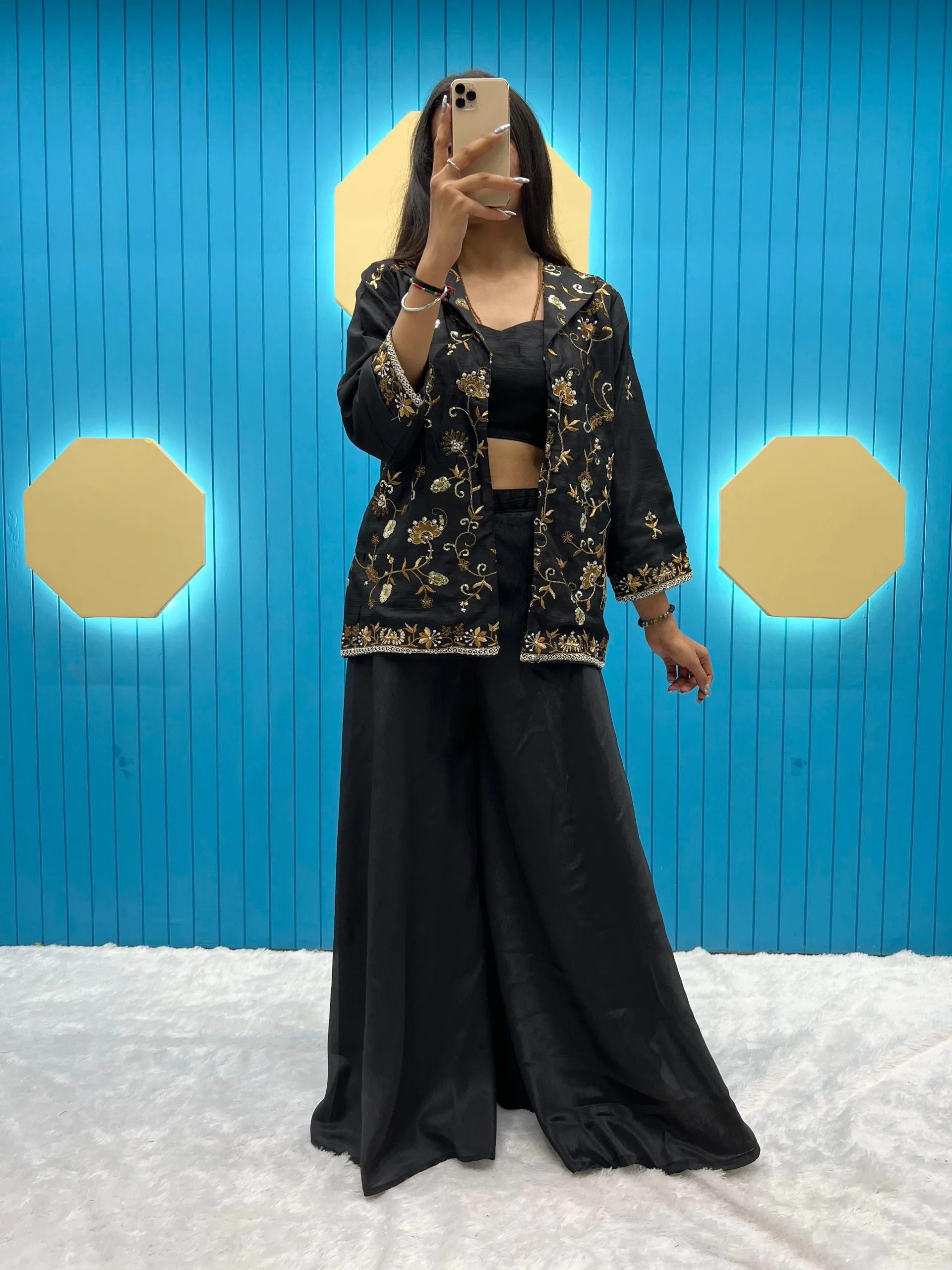  LG 1798 Black Color Fiona Silk Koti / Blazer Sequence Embroidery Salwar Suit Casual, Wedding, Festive, Events Etc. Expected Delivery 4-6 Working Days @1949/ | Jump Suits, Casual Suits, Creative suits, Designer Suits, Palazzo Suits, Party Wear Suits, Patiala Suits, Salwar suit, Straight Suits