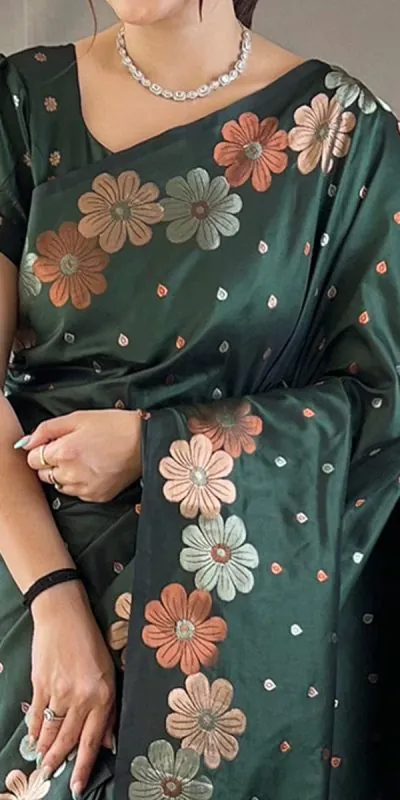 DDF 127 Green Color Soft Lichi Silk Ordinary Design Rich Pallu Saree Casual, Party Wear, Events, Festivals Etc. Expected Delivery 4-6 Working Days 1499/- | Bollywood Sarees, Creative Sarees, Designer Sarees, Embroidered Sarees, Ethnic Saree, Modern Digital sarees, Party Wear Sarees, Sarees