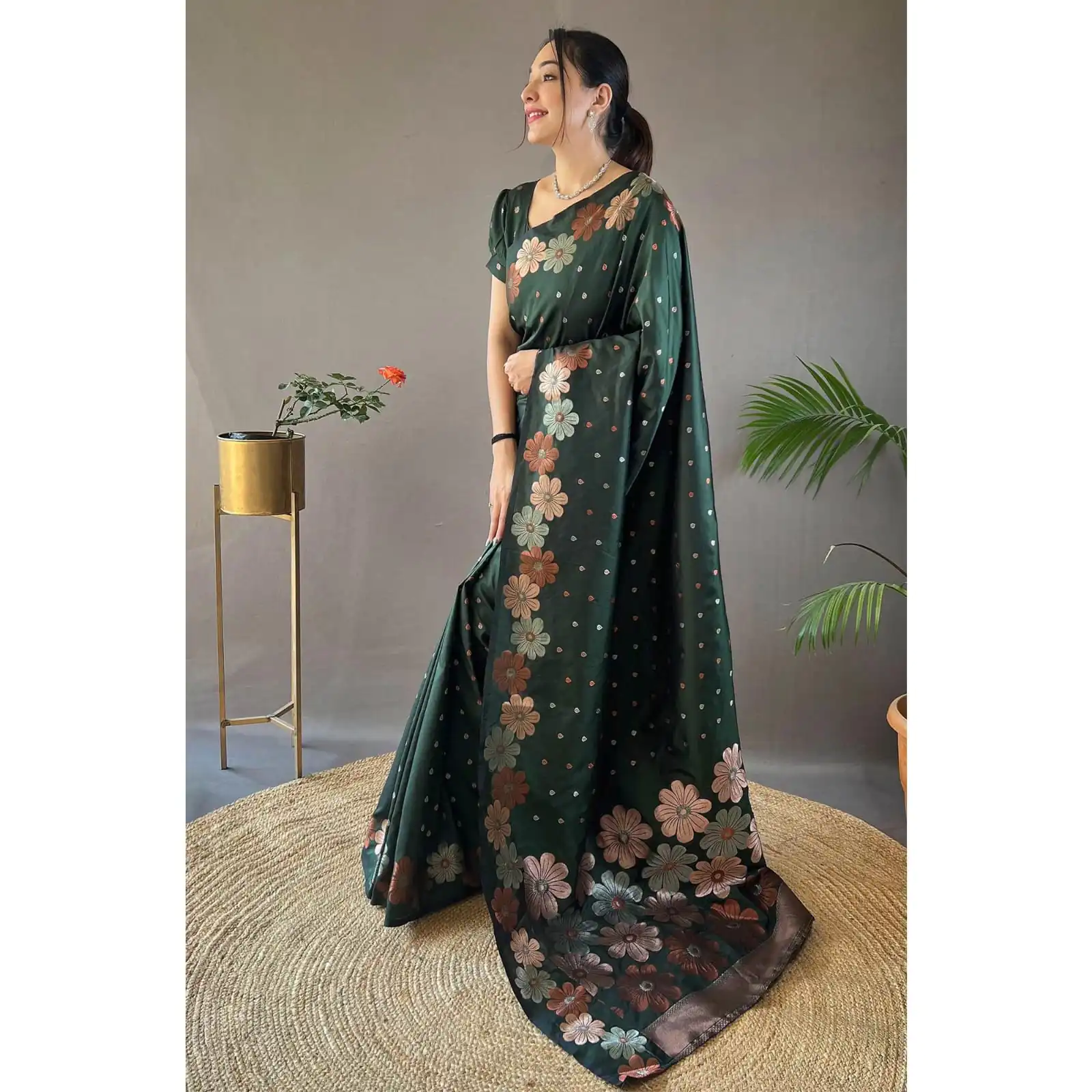 DDF 127 Green Color Soft Lichi Silk Ordinary Design Rich Pallu Saree Casual, Party Wear, Events, Festivals Etc. Expected Delivery 4-6 Working Days 1499/- | Bollywood Sarees, Creative Sarees, Designer Sarees, Embroidered Sarees, Ethnic Saree, Modern Digital sarees, Party Wear Sarees, Sarees