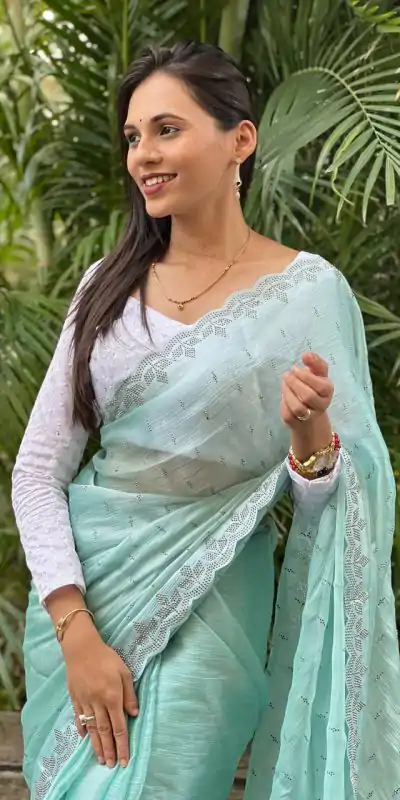 DDH Burbary Blue Color Shining Diamond Work All Over Saree Events Casual, Wedding, Festive, Events Etc. Expected Delivery 4-6 Working Days @1850/- | Bollywood Sarees, Creative Sarees, Designer Sarees, Embroidered Sarees, Ethnic Saree, Modern Digital sarees, Party Wear Sarees, Sarees