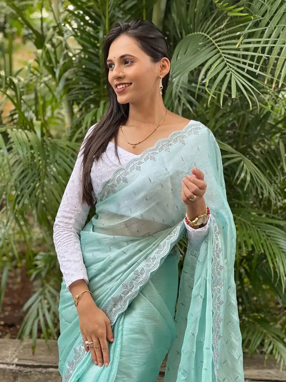 DDH Burbary Blue Color Shining Diamond Work All Over Saree Events Casual, Wedding, Festive, Events Etc. Expected Delivery 4-6 Working Days @1850/- | Bollywood Sarees, Creative Sarees, Designer Sarees, Embroidered Sarees, Ethnic Saree, Modern Digital sarees, Party Wear Sarees, Sarees