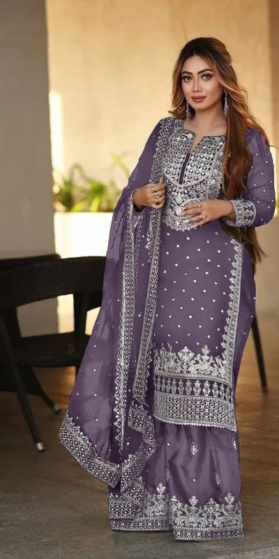 SSR 449 Light Purple Color Georgette Embroidery Sequence Salwar Suit Wedding, Party, Festive, Events Expected Delivery 4-6 Working Days @ 2049/- Only | Casual Suits, Creative suits, Designer Suits, Party Wear Suits, Salwar suit, Straight Suits