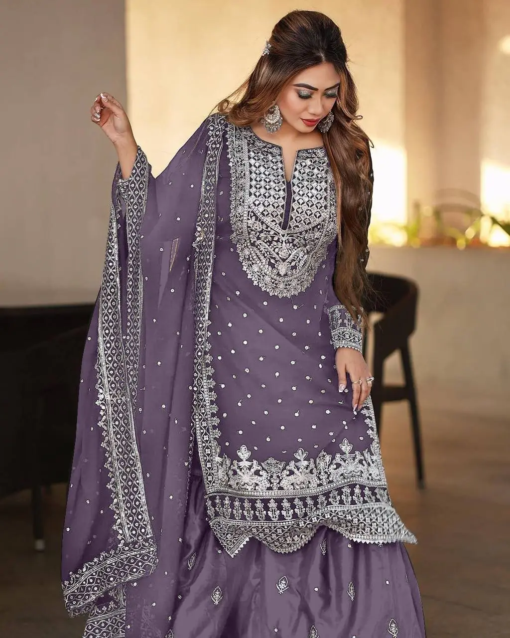 SSR 449 Light Purple Color Georgette Embroidery Sequence Salwar Suit Wedding, Party, Festive, Events Expected Delivery 4-6 Working Days @ 2049/- Only | Casual Suits, Creative suits, Designer Suits, Party Wear Suits, Salwar suit, Straight Suits