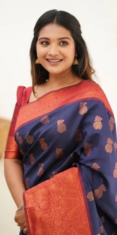 KP - 4061 Navy Blue Color Soft Lichi Silk Jacquard On All Over Saree Casual, Party Wear, Wedding, Events Etc. Expected Delivery 4-6 Working Days @1449/- | Bollywood Sarees, Creative Sarees, Designer Sarees, Embroidered Sarees, Ethnic Saree, Modern Digital sarees, Party Wear Sarees, Sarees